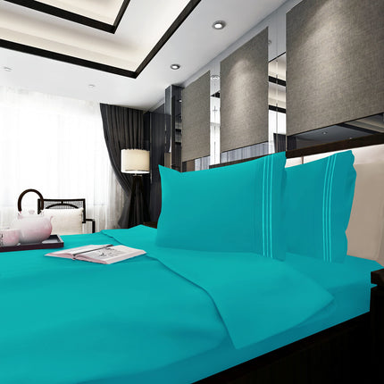 Elegant Comfort Luxurious Microfiber GIFT BOX 4-Piece Bedding Sheet Set, Breathable, Soft 1500 Premium Hotel Quality, Deep Pocket and Easy Fit, Cali King, Turquoise