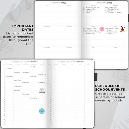 Clever Fox 2021 Teacher Planner – School Year Planner with Calendars & Lesson Plans – Teacher Plan Book for Classroom & Homeschool Organization - Undated, 7x10”, Hardcover (Black)