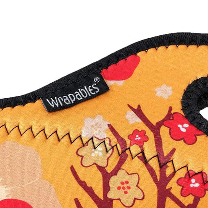 Wrapables® Insulated Neoprene Lunch Bag, Orange Floral