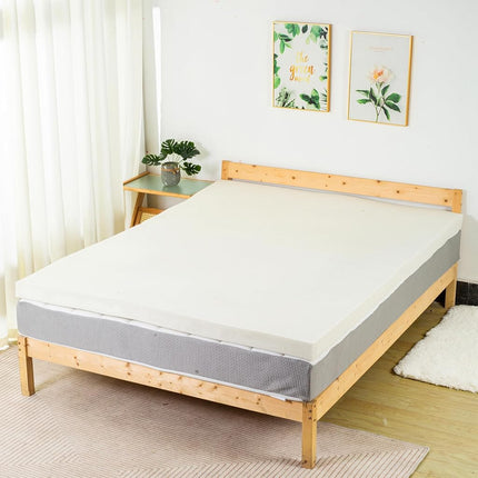 Nutan, 1-Inch Copper-Infused Memory Foam Mattress Toppers, Cooling and Pressure Relieving with Airflow Design, Twin, Beige