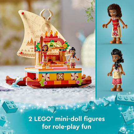 LEGO | Disney Princess Moana's Wayfinding Boat Set, Building Toy with Moana and Sina Mini-Dolls plus a Dolphin Figure, Creative Gift for Kids, Girls and Boys Aged 6 Plus 43210