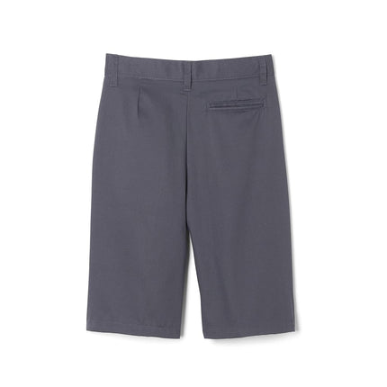 French Toast Boys' Adjustable Waist Flat Front Short, Grey, 12