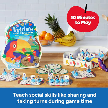 Educational Insights Frida's Fruit Fiesta Alphabet Game, Letter Recognition & Fine Motor Skills Board Game for Preschoolers & Toddlers, Up to 3 Players, Fun Family Game for Kids Ages 4+