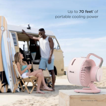 Shark FlexBreeze HydroGo Fan + Car Charger � Ultra-powerful portable fan that mists indoors & outdoors. 5 speeds, 2 bonus modes, & evaporative misting, Spruce, FA052QGN