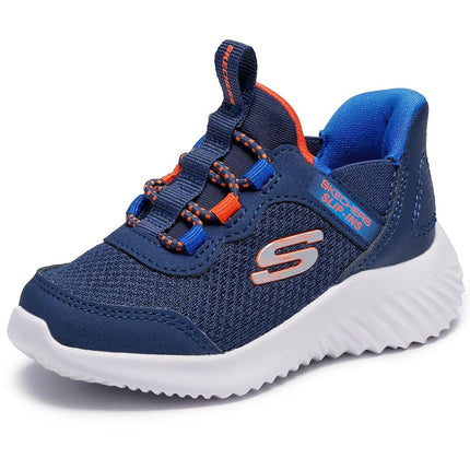 Skechers Boys' Bounder Brisk-Burst Trainer, Navy, 