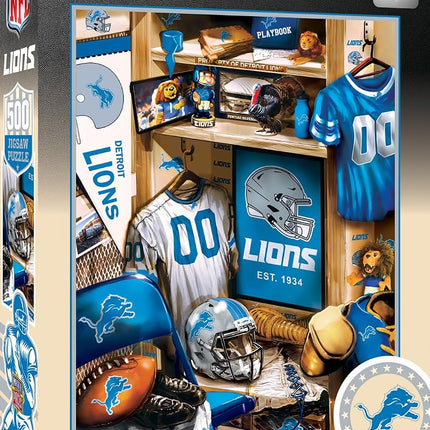 Baby Fanatics Del1090: Rompecabezas de 500 piezas del vestuario de los Detroit Lions