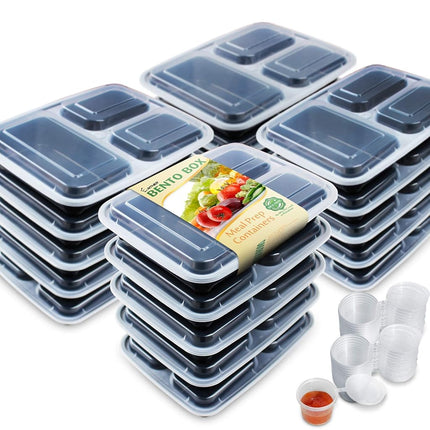 Enther Meal Prep Containers [20 Pack] 36oz 3 Compa
