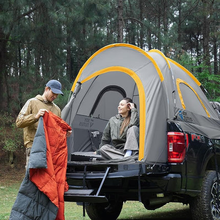JoyTutus Pickup Truck Tent, Waterproof PU2000mm Double Layer for 2 Person, Portable Truck Bed Tent, 5.5'-6' Camping Preferred - Orange