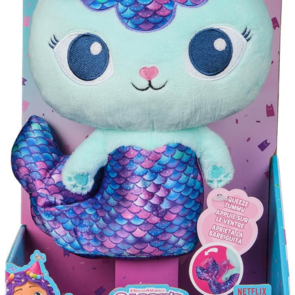 Gabby's Dollhouse, Fin-Tastic Mercat, Premium Plush Toy, 10-Inch Tall Stuffed Animal with Moving Mermaid Tail, Kids Toys for Girls & Boys Ages 3+
