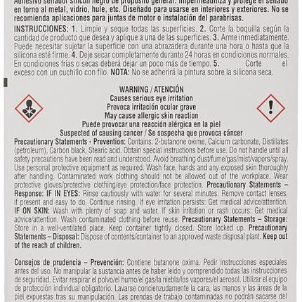 Permatex 81158-12PK Black Silicone Adhesive Sealant, 3 oz. Tube (Pack of 12)