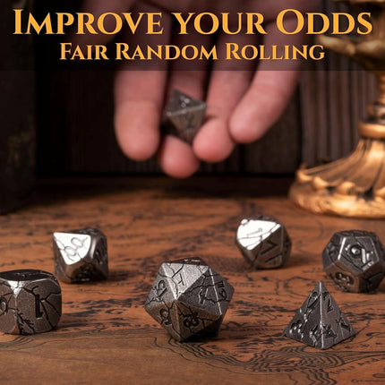 Metal Dice for DND - Ancient Cracked Pharaoh Ruins – Iron