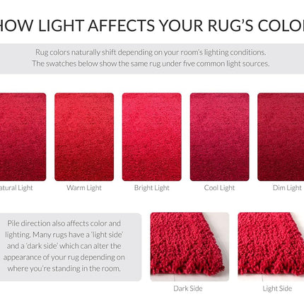 Safavieh Shag Rug for Living Room, Dining Room, Bedroom - August Shag Collection, Short Pile, in Red, 90 x 90 cm