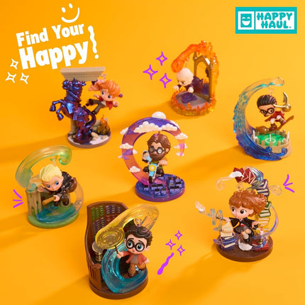 Just Play HAPPY HAUL Harry Potter™ Cliff Hangers Hover Figures Assortment, Surprise Collectible Toy Figure in Blind Box with Display Stand, 5 cm Tall, Short-Run Drop, Ages 8 and up