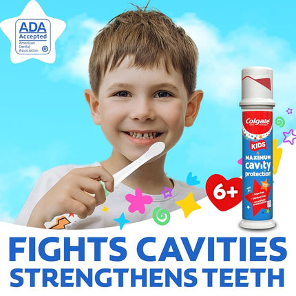 Colgate Kids Maximum Cavity Protection Pump Toothpaste, 4.4 ounce (pack of 6)