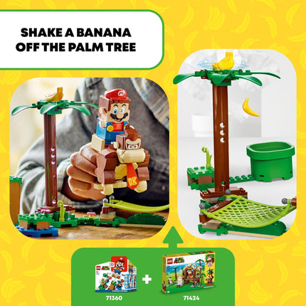 Set de expansión La casa del árbol de Donkey Kong LEGO Super Mario, juego de construcción con 2 figuras coleccionables de Super Mario, Donkey Kong y Cranky Kong, divertido regalo de cumpleaños para niños de 8 a 10 años, 71424