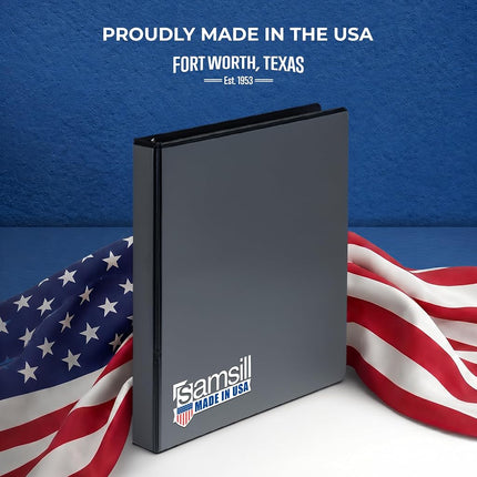 Samsill Durable 1 Inch Binder, Made in The USA, D Ring Binder, Customizable Clear View Cover, Basic Assortment, 4 Pack, Each Holds 225 Pages