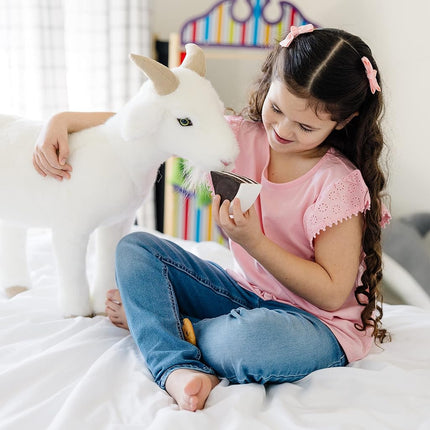 Melissa & Doug Standing Lifelike Plush Goat Stuffed Animal, 22 x 22.5 x 9