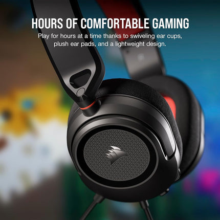 Corsair HS35 v2 Multiplatform Wired Gaming Headset � Flexible Omni-Directional Microphone � Universal 3.5mm Connection � PC, Mac, PS5, PS4, Xbox, Nintendo Switch, Mobile � Red