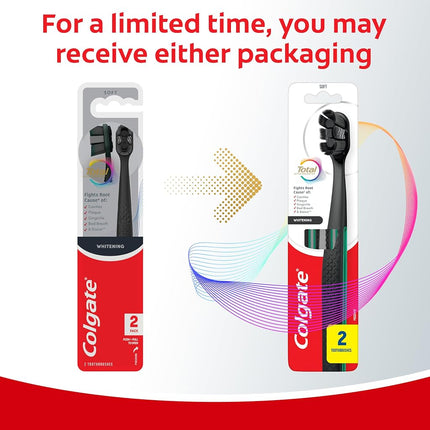 Colgate Total Active Prevention Whitening Toothbrush, Soft Toothbrush (2 Pack)