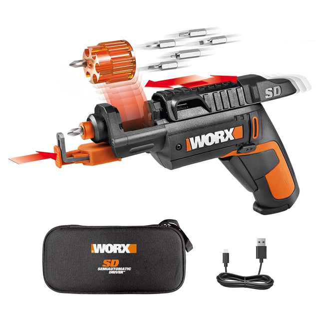 WORX Cordless Screwdriver, 4V 6-Bit Set with Screw Holder, WX255L.5