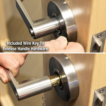 Master Lock SLCHKE26D Serrure de porte commerciale à levier de grade 2 avec butée anti-choc, finition chrome brossé, par Master Lock