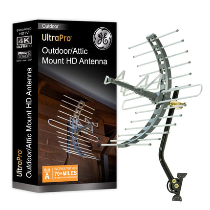 GE Outdoor/Attic TV Antenna, Long Range, 4K 1080P 