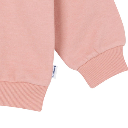 Gerber Baby Girls Toddler 2-Piece Fleece Sweatshirt and Jogger Set, Peach, 18 Months, Peach, 18 Months