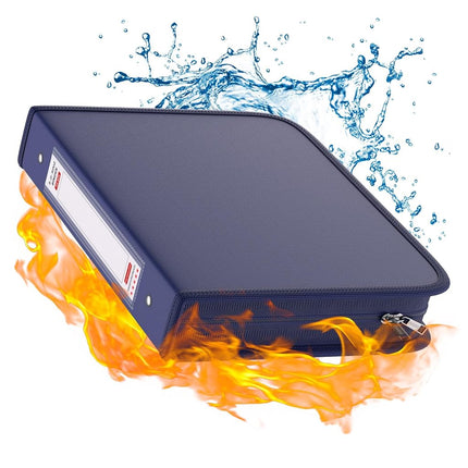 ZOOPIP Fireproof 3 Ring Binder with Zipper, 1.5 Inch D Rings Hold up 375 Sheets of 8.5" x 11" (A4), Compatible with Clear Page Protectors, Built-in Net and Pen Holder(Black, 1 Pcs)