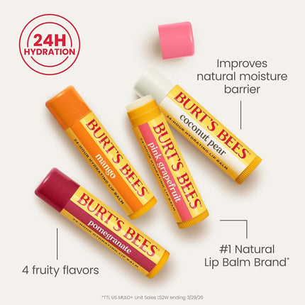 Burt's bees 2578 100% natural lips balm, 4 pieces
