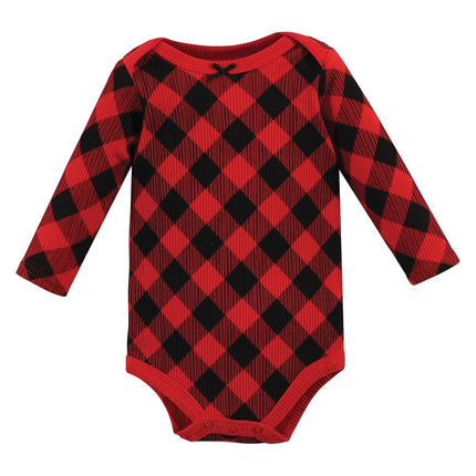 Grenouillères thermiques à manches longues Hudson Baby unisexe pour bébé, motif à carreaux de buffle léopard, 3-6 mois, motif à carreaux de buffle léopard, 3-6 mois