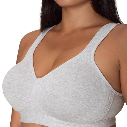 Playtex Women's 18 Hour Lift & Support Cool Comfort Cotton Stretch Bra Full Coverage, Grey Heather, 42DD
