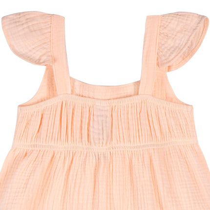 Gerber Girls' Toddler Sleeveless Gauze Dress, Blush, 2T