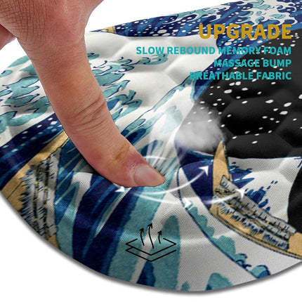 Hokafenle Ergonomic Mouse Pad Wrist Support, Wrist Rest Mousepad for Carpal Tunnel Pain Relief with Integrated Memory Foam Slope Massage Bulge (11.8x7.9 inch,Sea Wave
