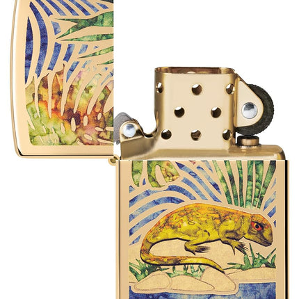 Zippo Lizard Fusion High Polish Brass Pocket Lighter