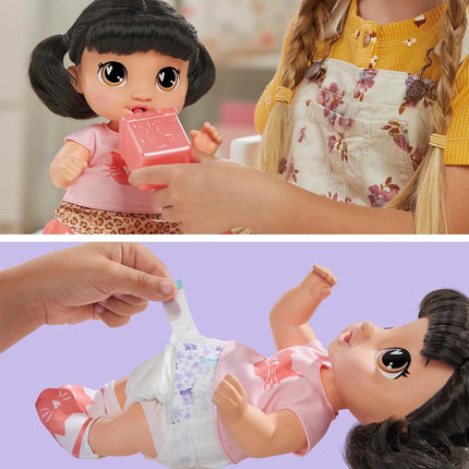 Baby Alive Super BFF Katie Kat Black Hair Dress Up Baby Doll Playset, 11 Inches, Toys for 3 Year Old Girls & Boys & Up (Amazon Exclusive)