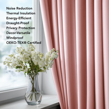 Cortinas de guardería Deconovo de 54 pulgadas de largo, cortinas opacas, cortinas térmicas aislantes para dormitorio de niñas (rosa coral, 52x54 pulgadas, 2 paneles)