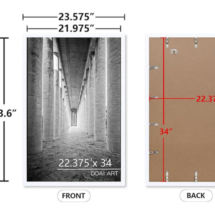 DOAI ART DOAI ART PVC Picture Frame 22.4x34 or 34x8.8 with HD Plexiglas, for Horizontal or Vertical Wall Mounting, Durable, Scratch Resistant, Safe and