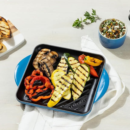 Le Creuset Enameled Cast Iron Square Grill, 9.5", Licorice