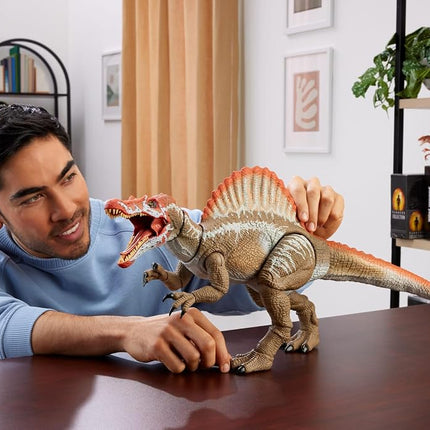 Mattel Jurassic World Hammond Collection JCH09 Jurassic Park 3 Spinosaurus Extra Large Carnival Dinosaur Toy Movable Tongue