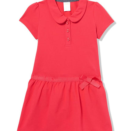 Gymboree Vestido polo de punto de manga corta para niñas y bebés, azul cielo, talla 10