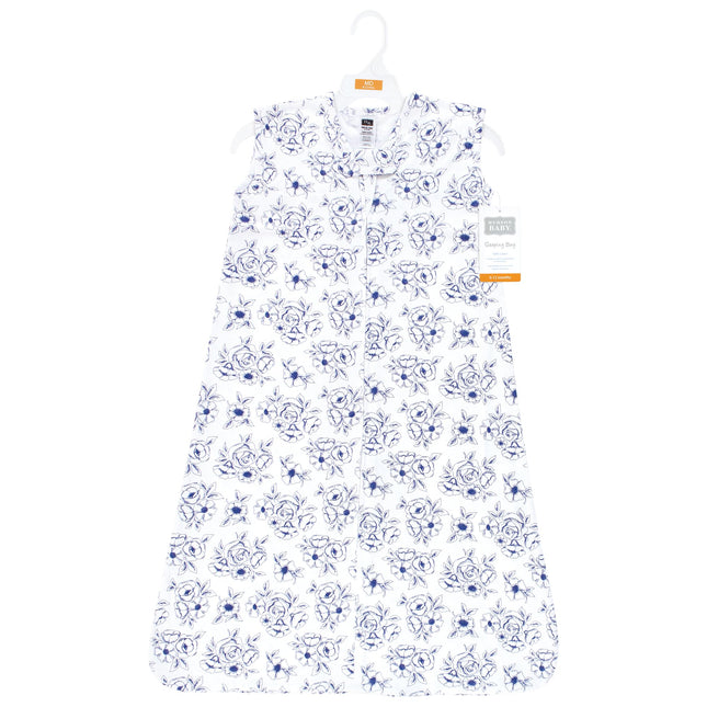 Hudson Baby Saco de dormir unisex de algodón sin mangas, manta, estampado Toile azul, 6-12 meses