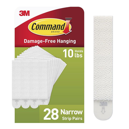 Command 10 lb Narrow White Picture Hanging Strips 