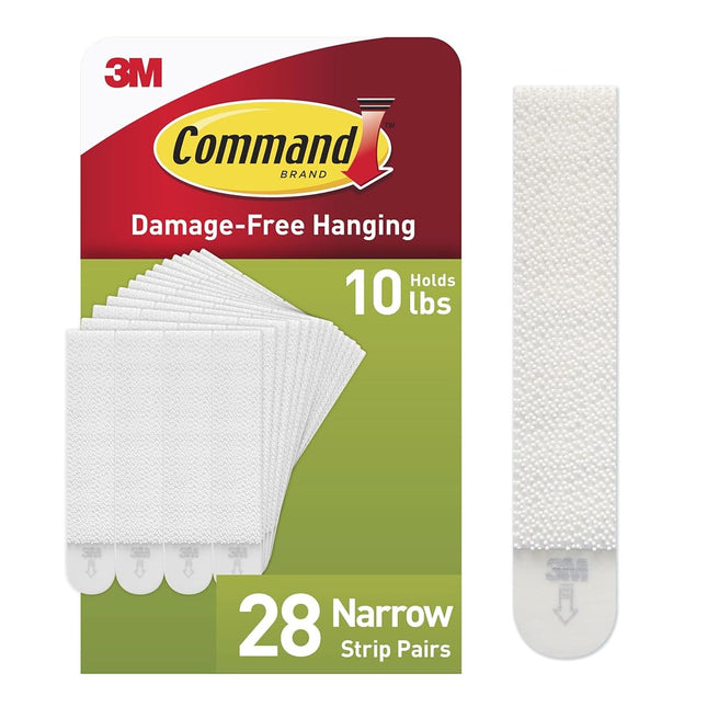 Command 10 lb Narrow White Picture Hanging Strips 