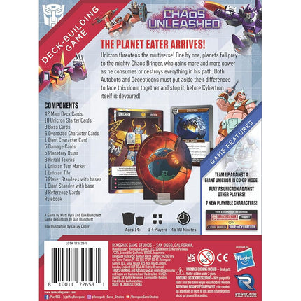 Renegade Game Studios Chaos Unleashed Expansion Transformers Deck Building Game
