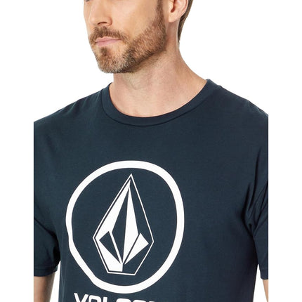 Volcom Men's Crisp Stone Short Sleeve Tee T-Shirt, Navy-New, S