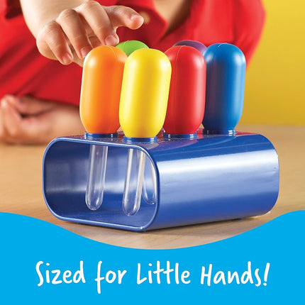 Learning Resources Jumbo Colorful Eyedroppers - Set of 6 with Stand, Ages 3+, Science Class Tools, Preschool Science, Sensory Accessories,Droppers for Kids, Back to School Supplies