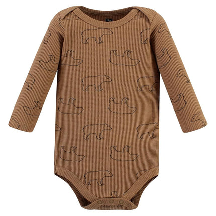 Hudson Baby Grenouillères thermiques à manches longues unisexe pour bébé, motif arbre et ours, 3-6 mois