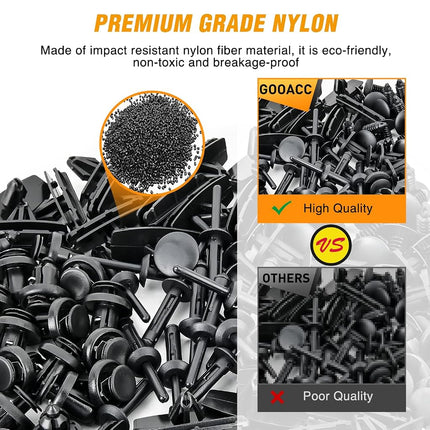 GOOACC 151PCS Bumper Retainer Fender Clips with Fastener Remover Grille