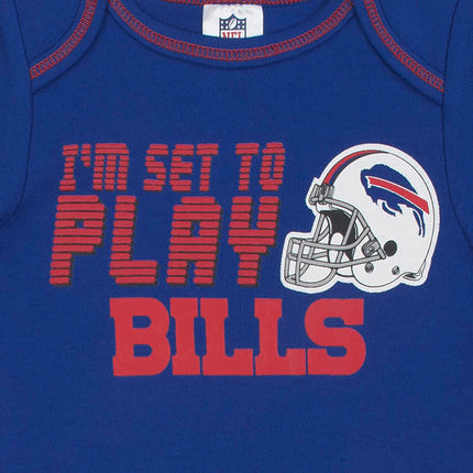 NFL Buffalo Bills Lot de 3 bodys à manches courtes, bleu/rouge/blanc Buffalo Bills, 18 mois (137453160BLL18M-402)
