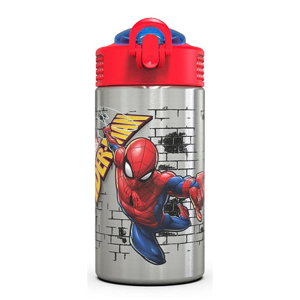 Zak Designs Marvel Comics Spider-Man Stainless Steel Water Bottle, 1 Count (Pack of 1), Spiderman SS
